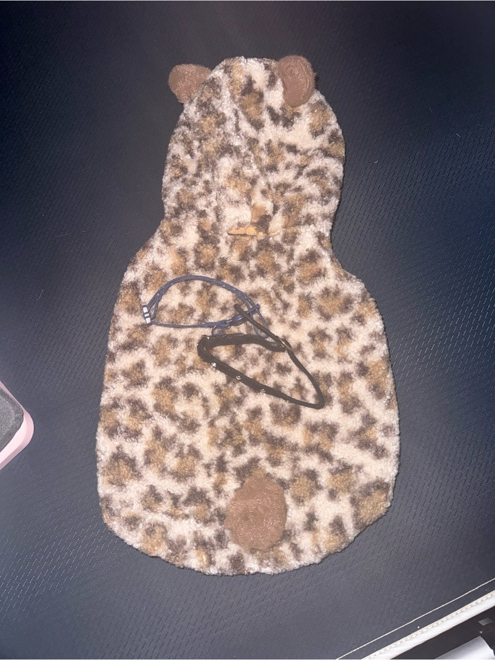 Leopard Print Faux Fur Pet Hoodie with Ears